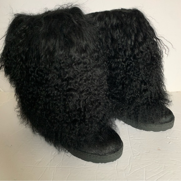 Bearpaw Boetis II Black Real Fur Winter Boots Women’s 7 New In Box - Picture 4 of 14
